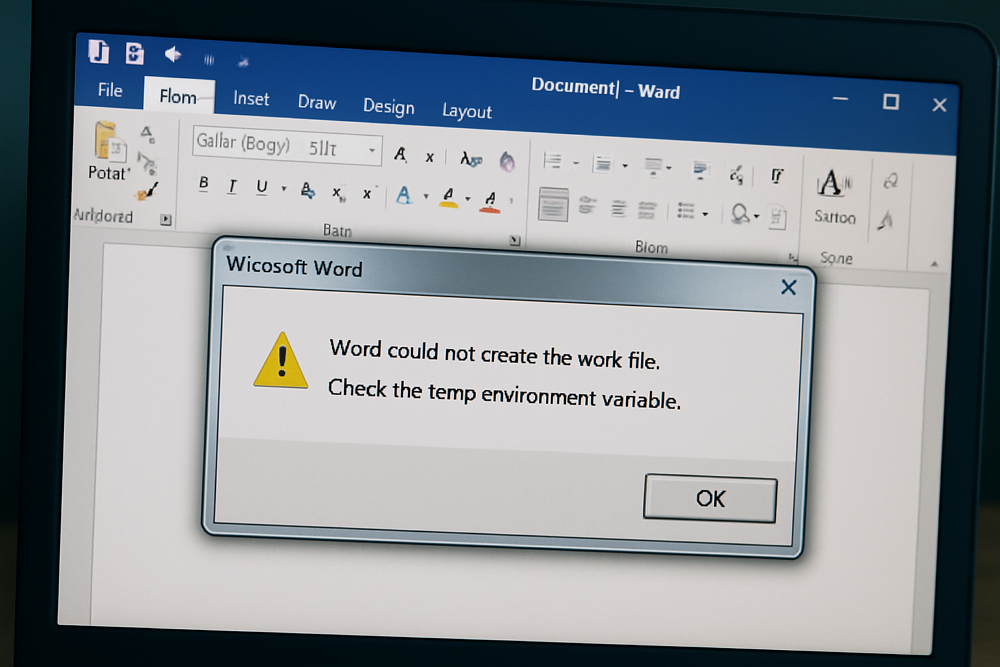 word could not create the work file issue solved