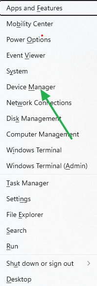 Windows + X keys